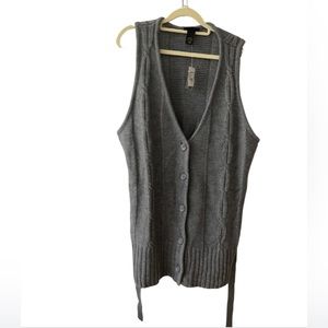 Lane Bryant - Sleeveless Knit Button Up Sweater Vest - US 18/20